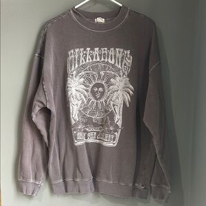 Billabong Charcoal/ Purple Crewneck Sweatshirt - Enjoy the Journey Design